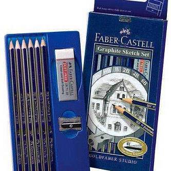 Набор Goldfaber (кар 2H,HB,B,2B,4B,6B)+точилка+ластик