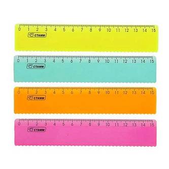 Линейка с волнистым краем "Neon Cristal" 15см, ассорти