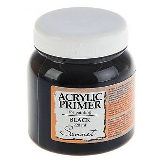 Грунт худож. акрил. черный "Сонет" 220мл..
