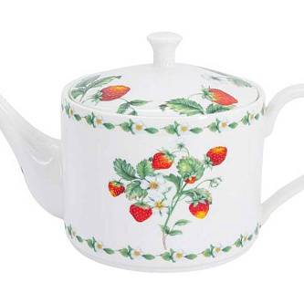 Чайник 0.75л "Земляничная поляна" костяной фарфор под уп