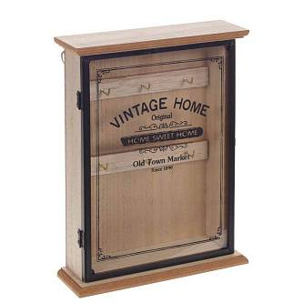 Ключница, L20 W6 H26,5 см, с окном, закрытая, бежевая