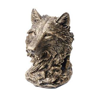 Подставка под бутылку Волк( бронза )20 см