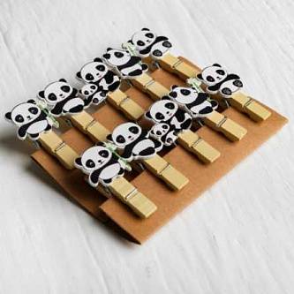 Набор декоративных прищепок «Панды» 10 шт.