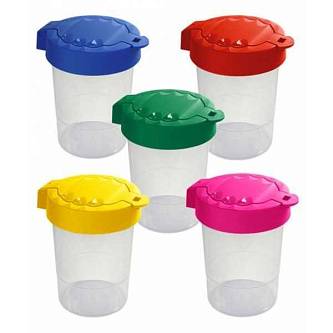 Стакан-непроливайка "Премиум", с крышкой, ассорти,