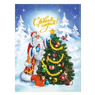 Сумка подарочная "Праздник в лесу" 26,4x32,7x8см