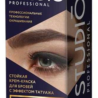 Краска д/бровей и ресниц Studio Prof эфф татуажа Темно-коричневый
