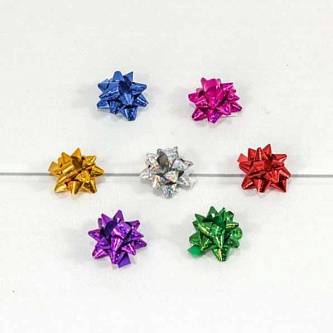 Бант звездочка на липучке 2,5см голография, шт