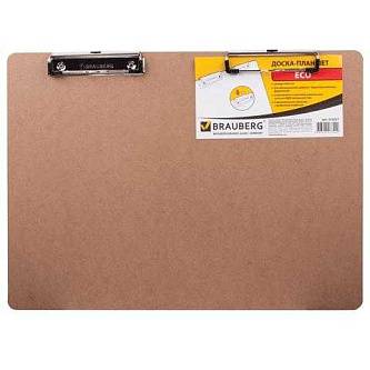 Доска-планшет "Eco" А3, горизонт., с 2 прижимами, МДФ, корич.
