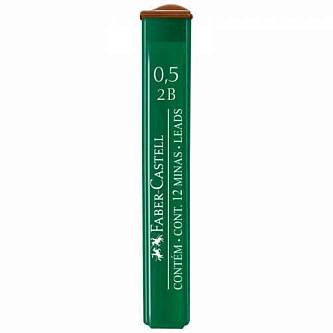 Грифели Faber-Castell "Polymer" 12шт, 0,5мм, 2B
