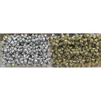 Бант-звезда 72мм золото/серебро, шт