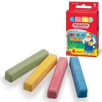 Мелки цветные 4цв школьные