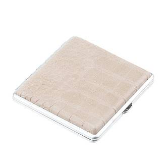 Портсигар S.Quire нерж.сталь  серо-бежевый 9,6х9,3х1,9 см