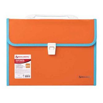 Портфель пластиковый "Joy" А4, 13 отделений, оранжевый