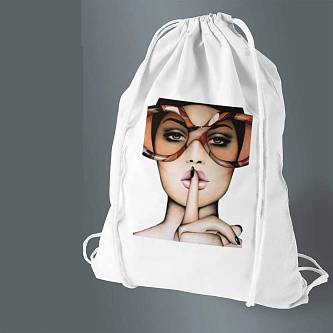 Сумка для сменной обуви "Девушка в очках"