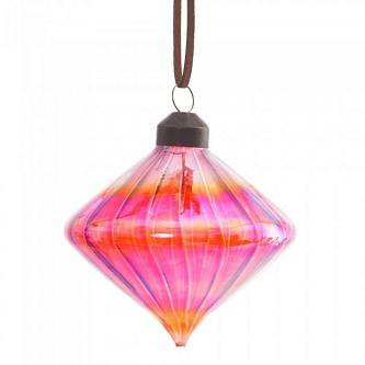 Украшение стекло "Капля", L8 W8 H10 см прозр оранж