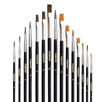 Набор кистей Пифагор 15шт пони-9шт синт-4шт щет-2шт круг плоск