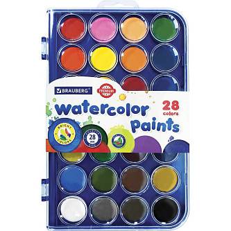 Акварель 28цв 28мм Brauberg Премиум