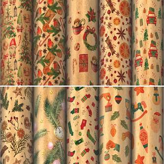 Бумага упаковочная НГ "Christmas Kraft" в рулоне 70х100 см