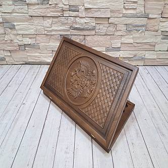 Нарды резные "Россия" бук, патина, 50х29