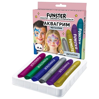 Аквагрим для лица и тела 6 цветов МЕТАЛЛИК