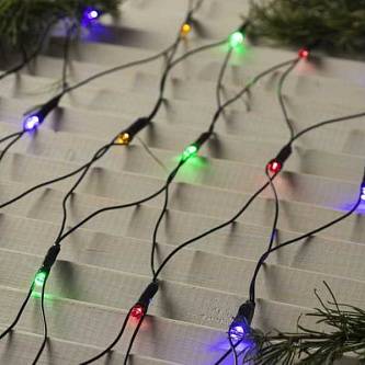 Гирлянда "Сетка" 2х2м, нить темная, LED-224-220V,  8р, мульти
