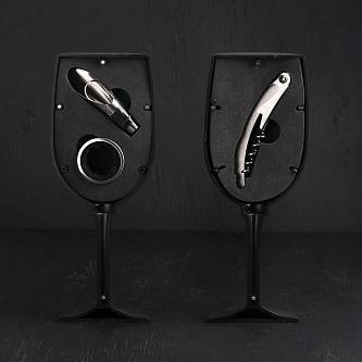 Набор для вина «Бокал» 3 пр кольцо,каплеуловитель,штопор