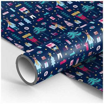 Бумага упаковочная НГ "Christmas Day" в рулоне 70*100см