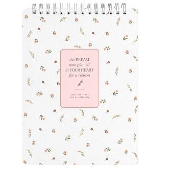 Блокнот А5 80л КЛЕТКА  "Апрель" белый, спираль