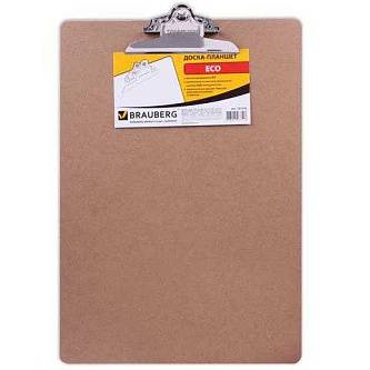 Доска-планшет "Eco" А3 с верхним прижимом, МДФ, корич.