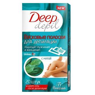 Восковые полоски Флоресан д/депил Unisex мята 20шт