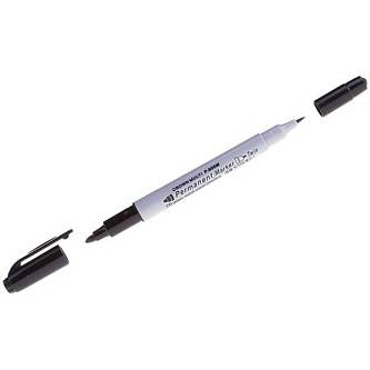 Маркер перманентный Crown двусторонний, 4мм/2мм, черный