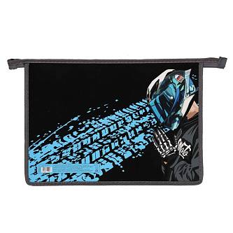 Папка д/тетр А4 пластик/картон молн сверху Мото Boy Кокос