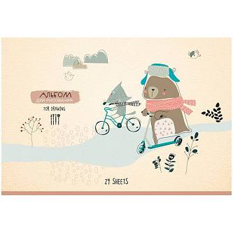 Альбом д/рис А4 24л 100г скоба Вместе веселее BG