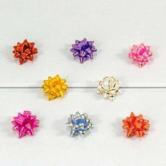 Бант звездочка на липучке 2,5см с золотой полосой (микс), шт