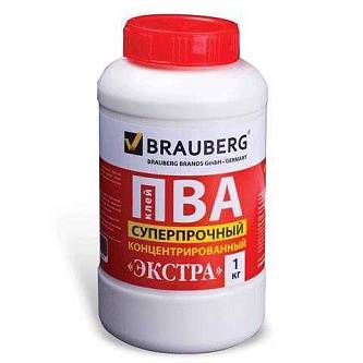 Клей ПВА BRAUBERG 1 кг "Экстра" Суперпрочный