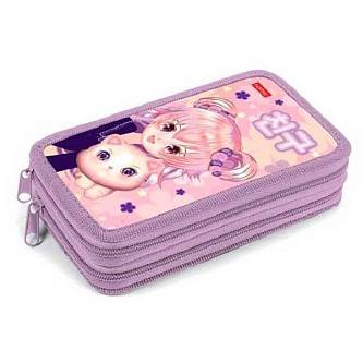 Пенал на 2 отд. Hatber "Аниме с котиком" 190х110мм, глянц.ламинац