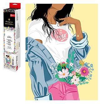 Алмазная мозаика Цветочное настроение 30*40 см 23 цв.страз