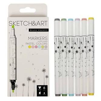 Набор марк акрил BV 6цв паст цв Sketch&Art водн осн пл бокс