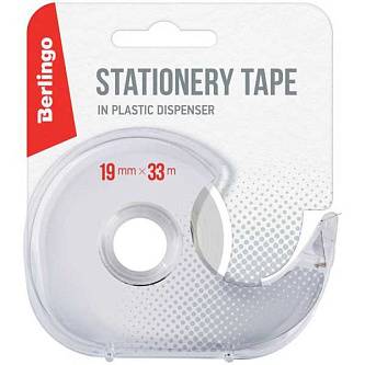 Клейкая лента канцелярская 19мм*33м, прозрачная, с диспенсером