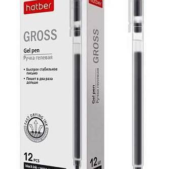 Ручка гелевая Hatber Gross, черная, 0,5мм