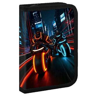 Пенал "Ночные мотоциклисты" на молнии  20*14*4см