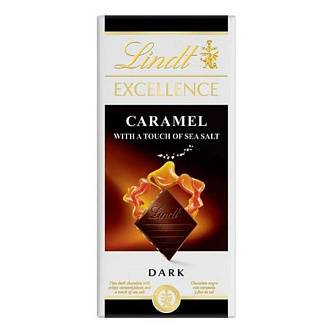 Шоколад темный Lindt с морской солью и карамелью 100гр