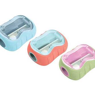 Точилка пластиковая Berlingo "Soft" 1 отв, ассорти