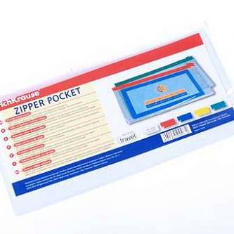 Пакет на гиб. молн. EK дорожный формат прозрачный (молния цветн)