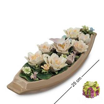 Композиция ''Лодка с цветами'' Pavone фарфор