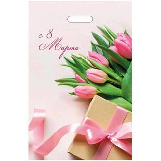 Пакет п/э "С 8 Марта" 30*20см