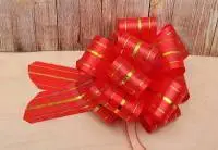 Бант-шар Золотые линии (5 см) красный, фото №1