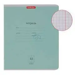 Тетрадь 12л КРУПНАЯ КЛЕТКА Классика (зеленый), фото №1
