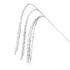 Ветка декоративная с глиттером, 114см, серебр гибкая, фото №1