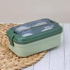 Ланчбокс  "Wonderful life", green (ложка+вилка), фото №1